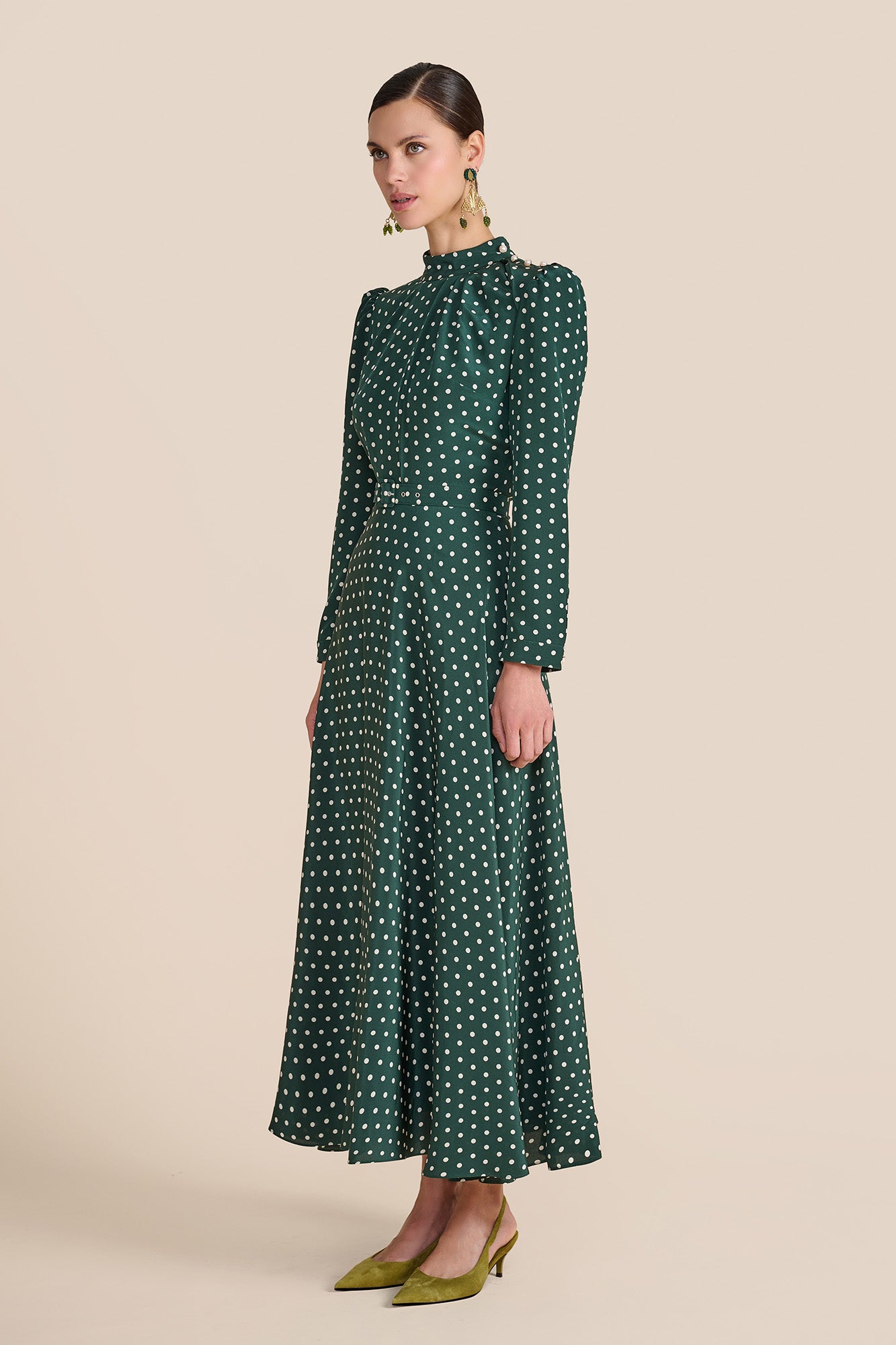 Lila Evergreen Polka Dot Dress