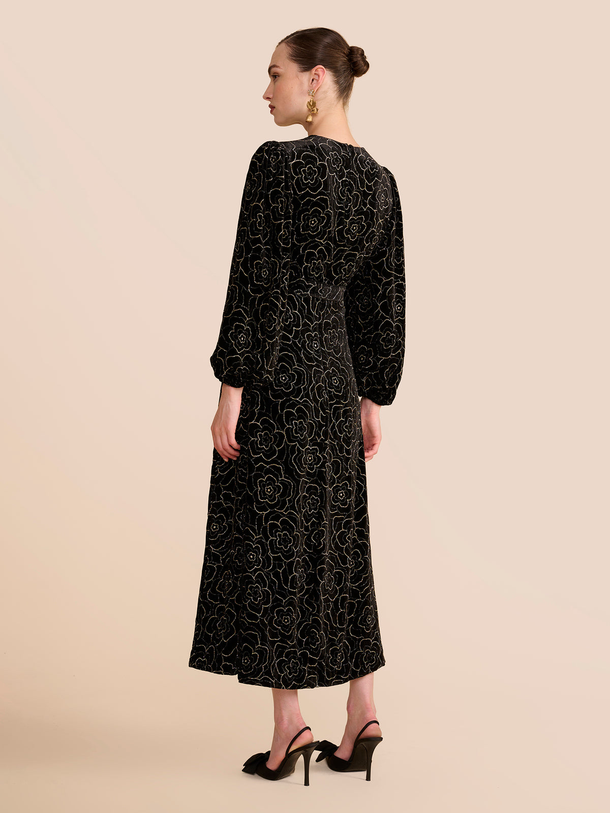 Moira Black Floral Embellished Dress