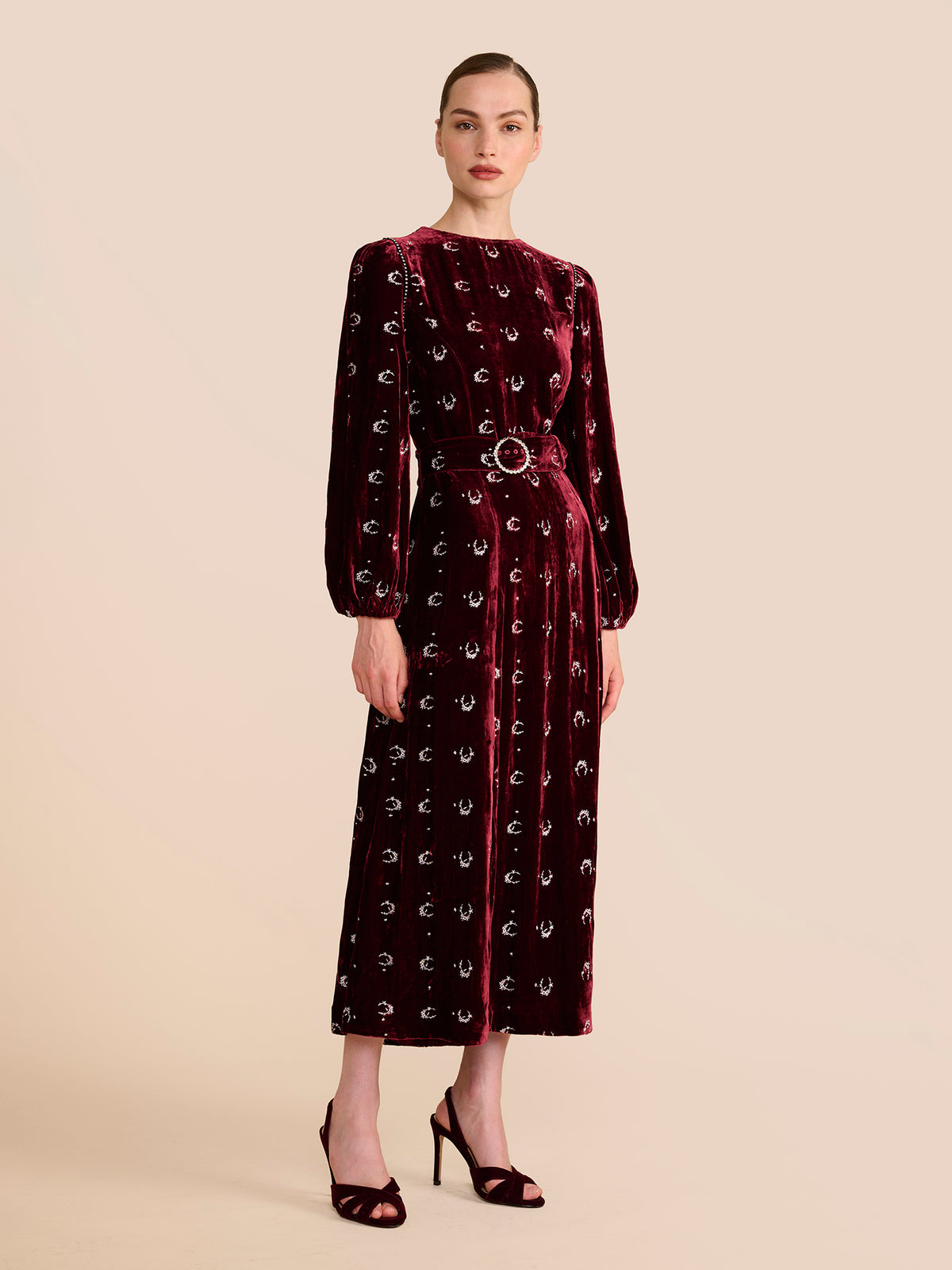 Moira Burgundy Embellished Dress