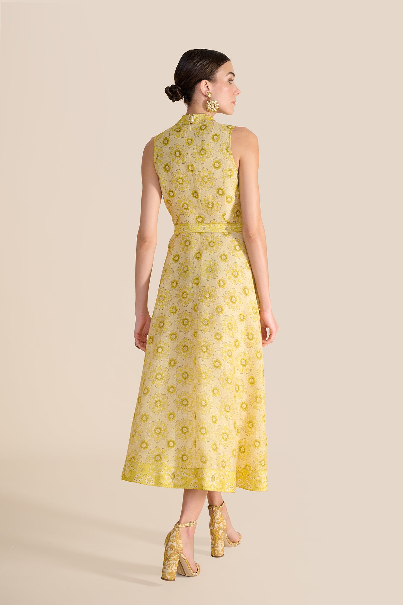 Ophelia Lemon Floral Bandana Dress