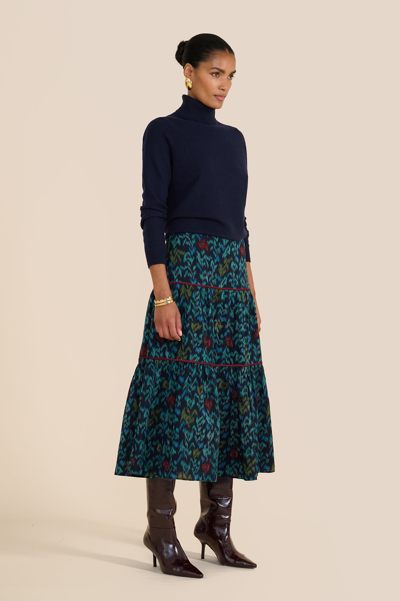 Rosa Floral iKAT Skirt
