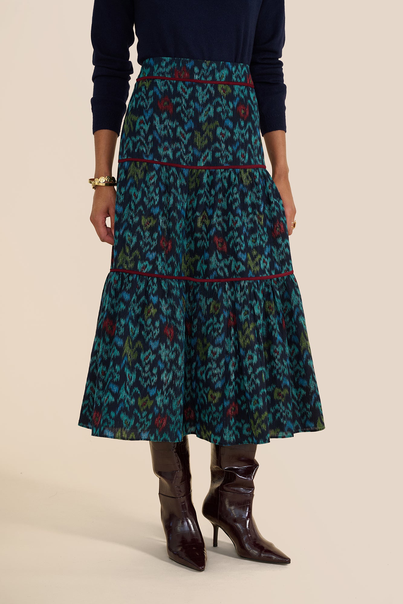 Rosa Floral iKAT Skirt