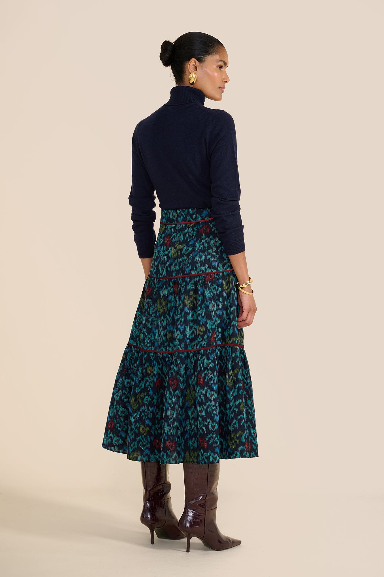 Rosa Floral iKAT Skirt