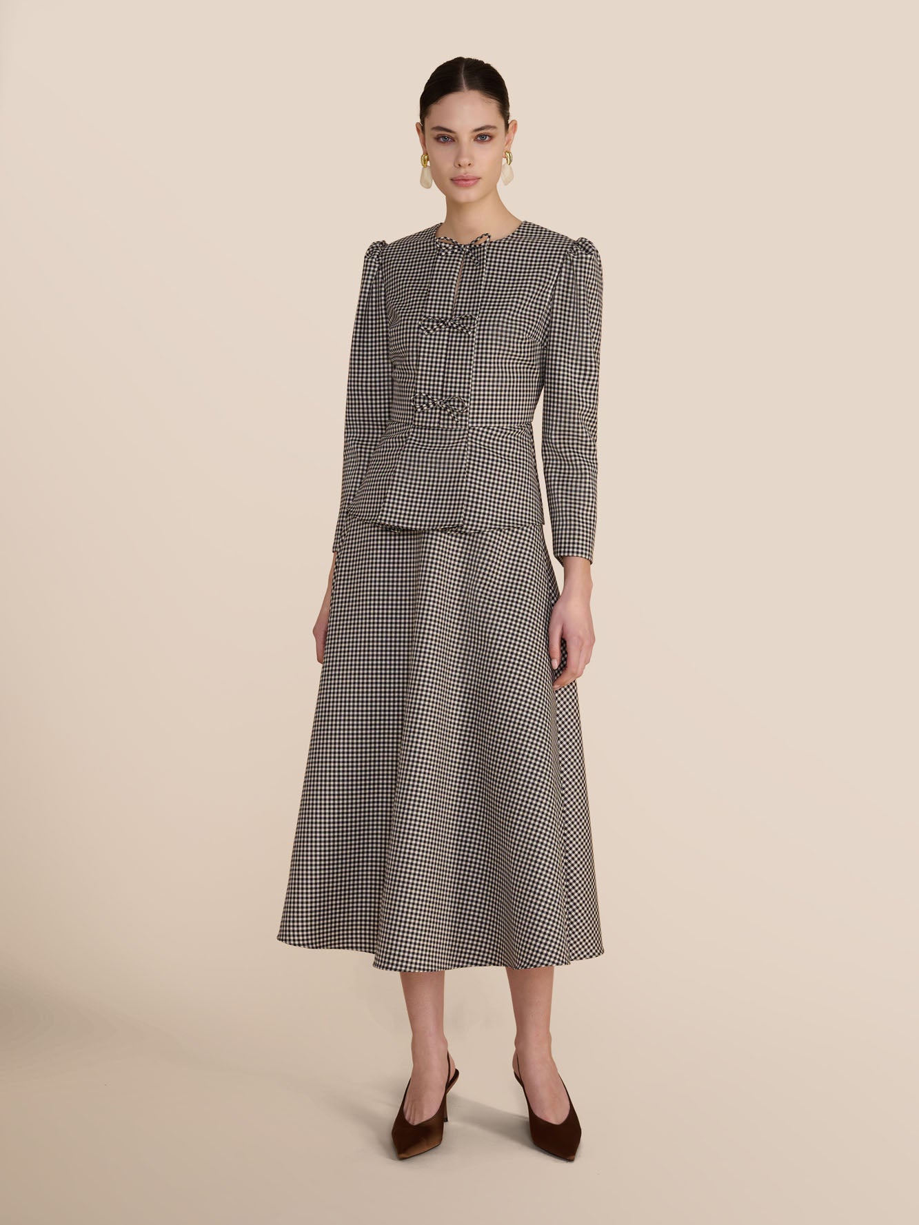 Serena Micro Check Blouse