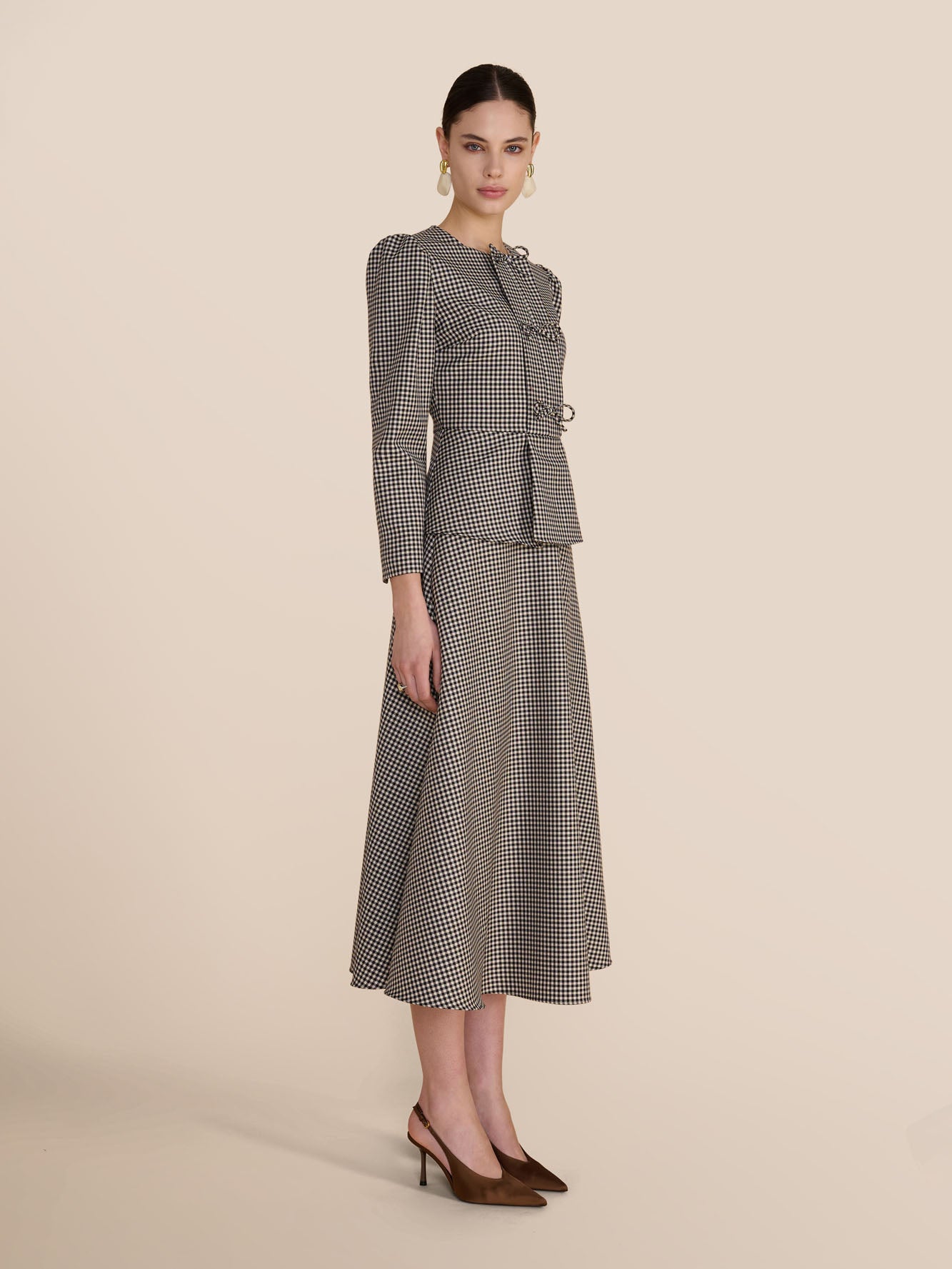 Serena Micro Check Blouse