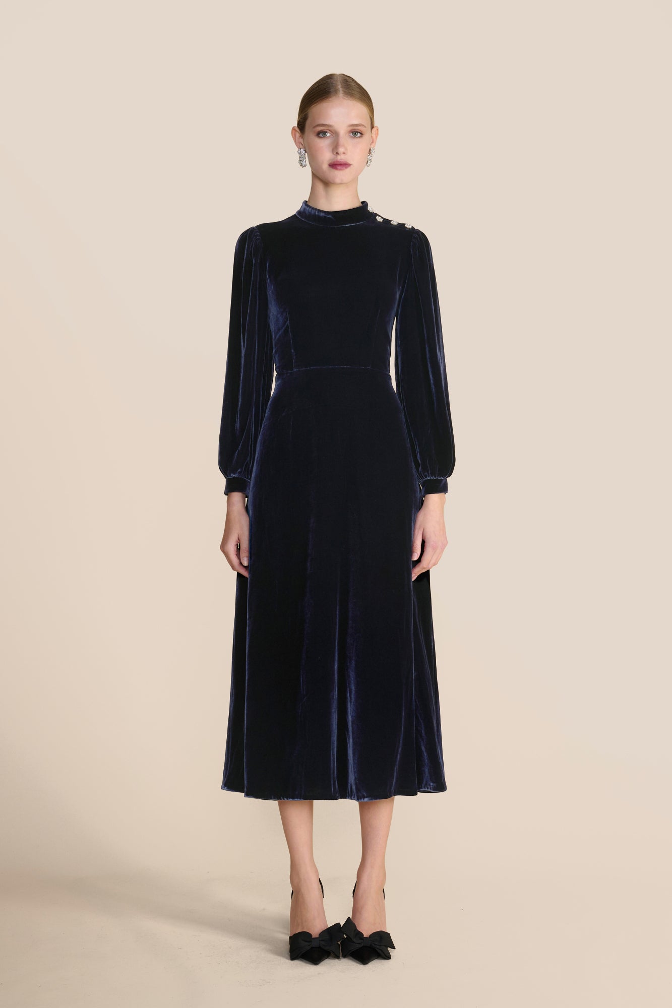Sonia Midnight Navy Velvet Dress