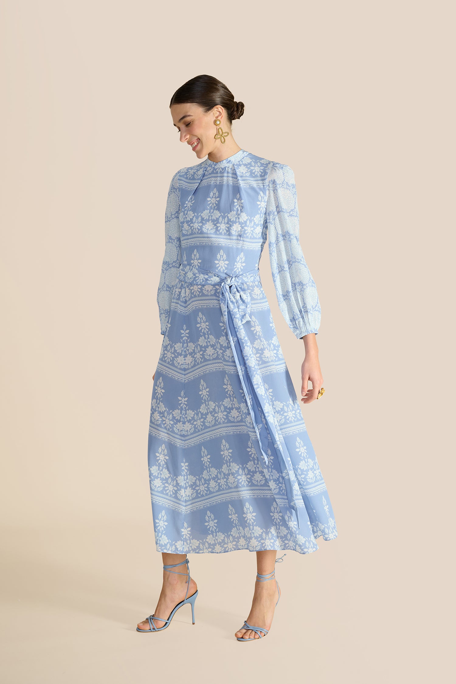 Sonia Blouson Cornflower Sleeve Dress