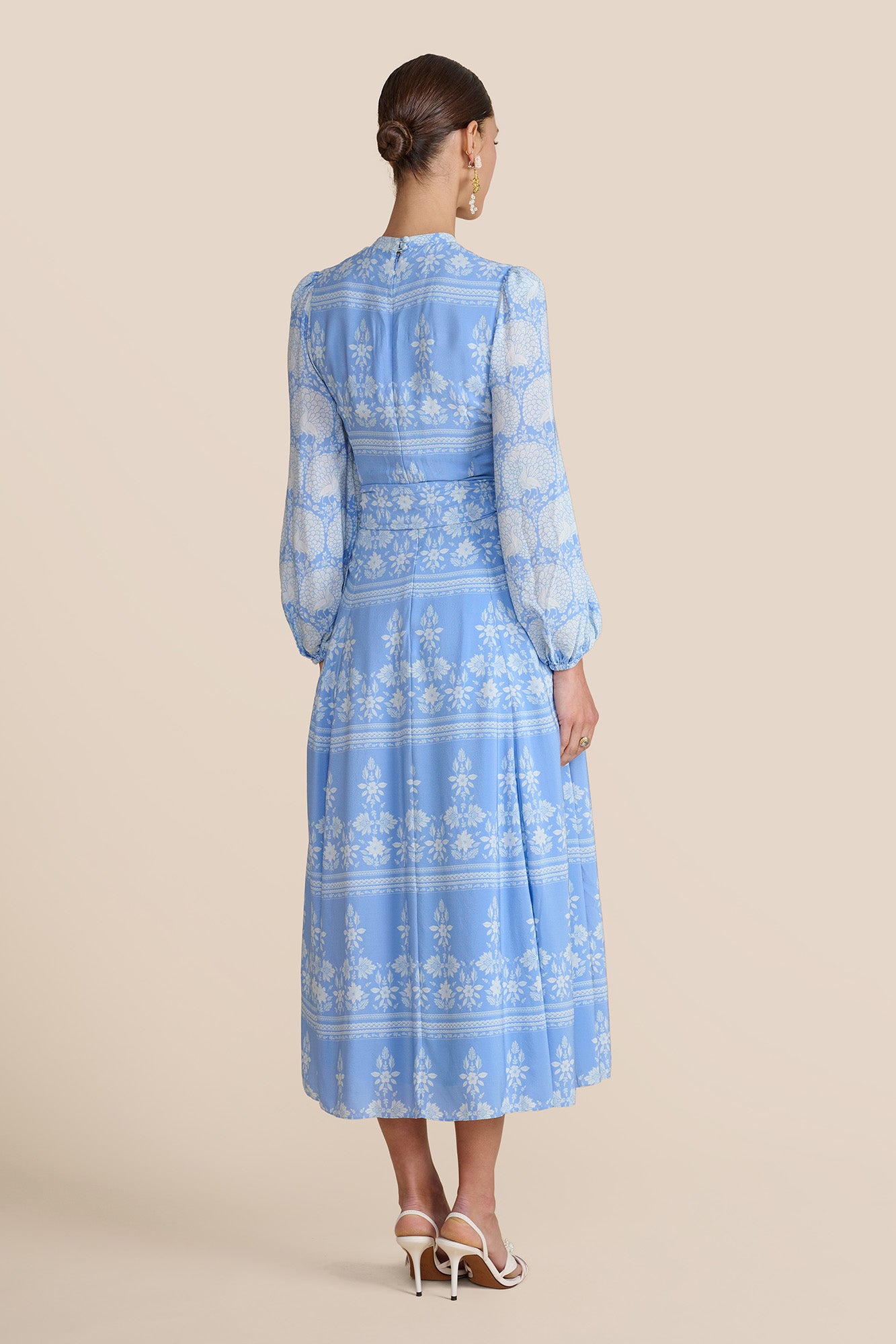 Sonia Cornflower Blouson Sleeve Dress