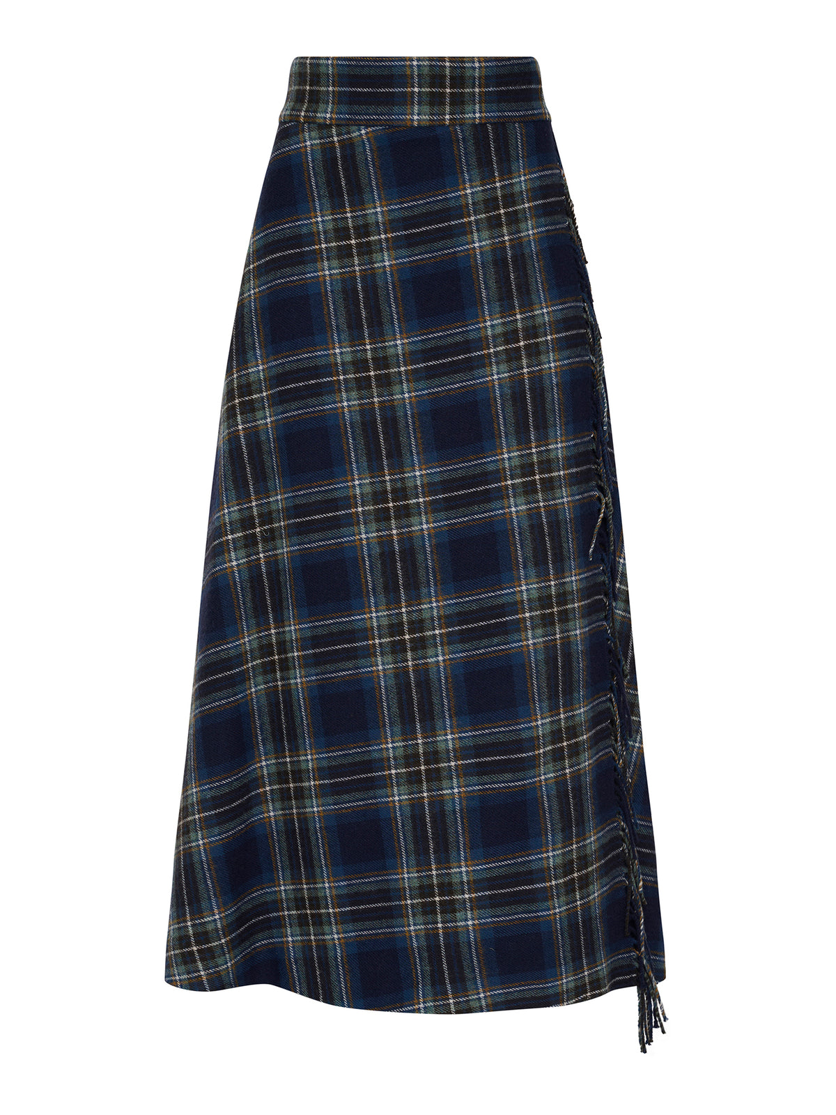 wool tartan long skirt
