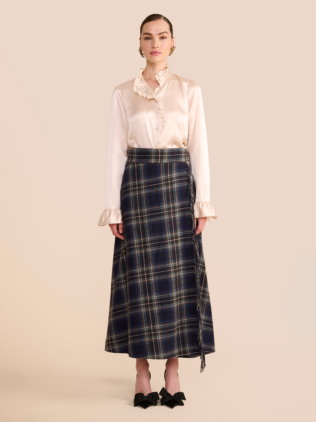 Seraphina Navy Tartan Skirt