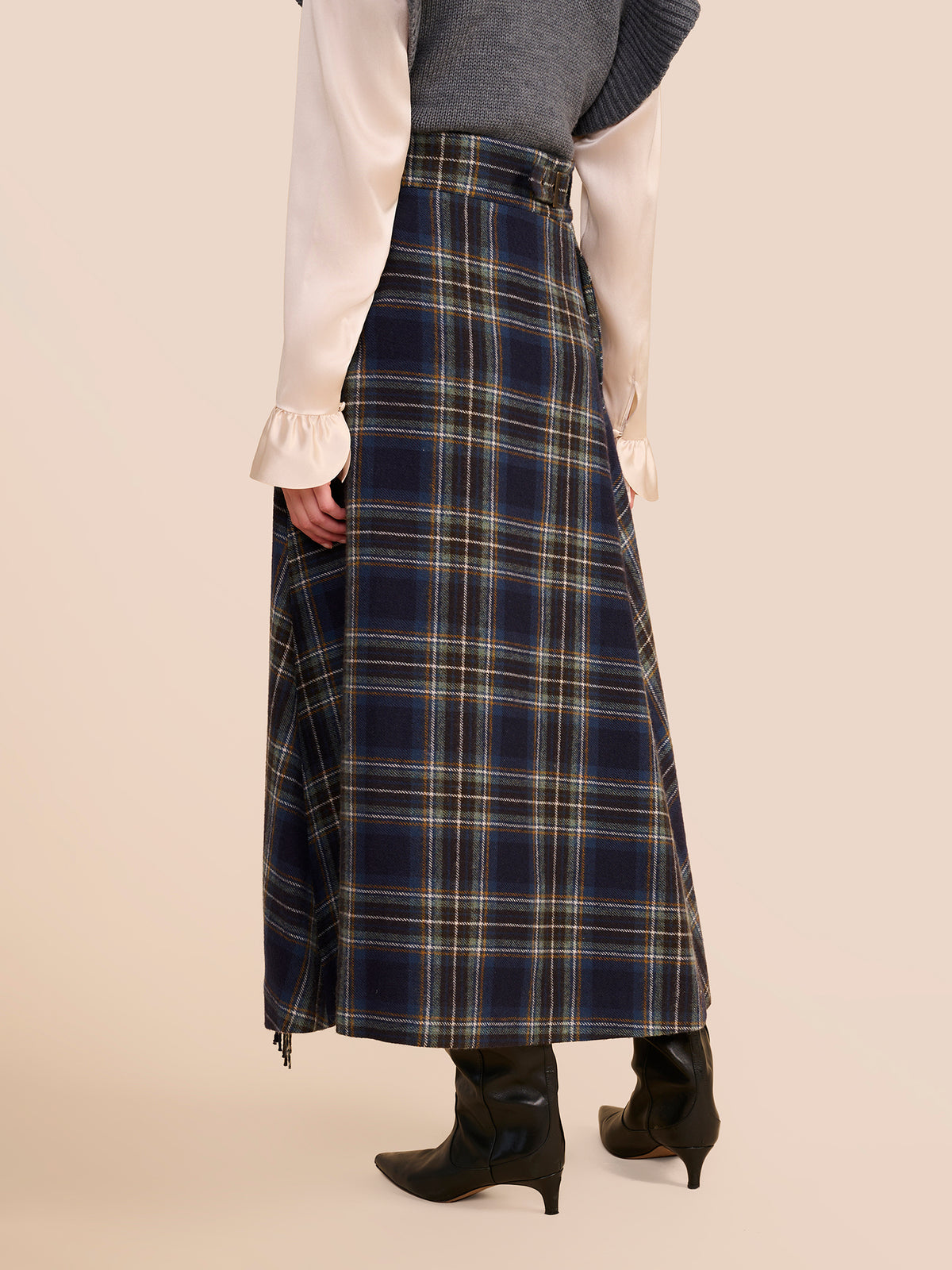 Seraphina Navy Tartan Skirt