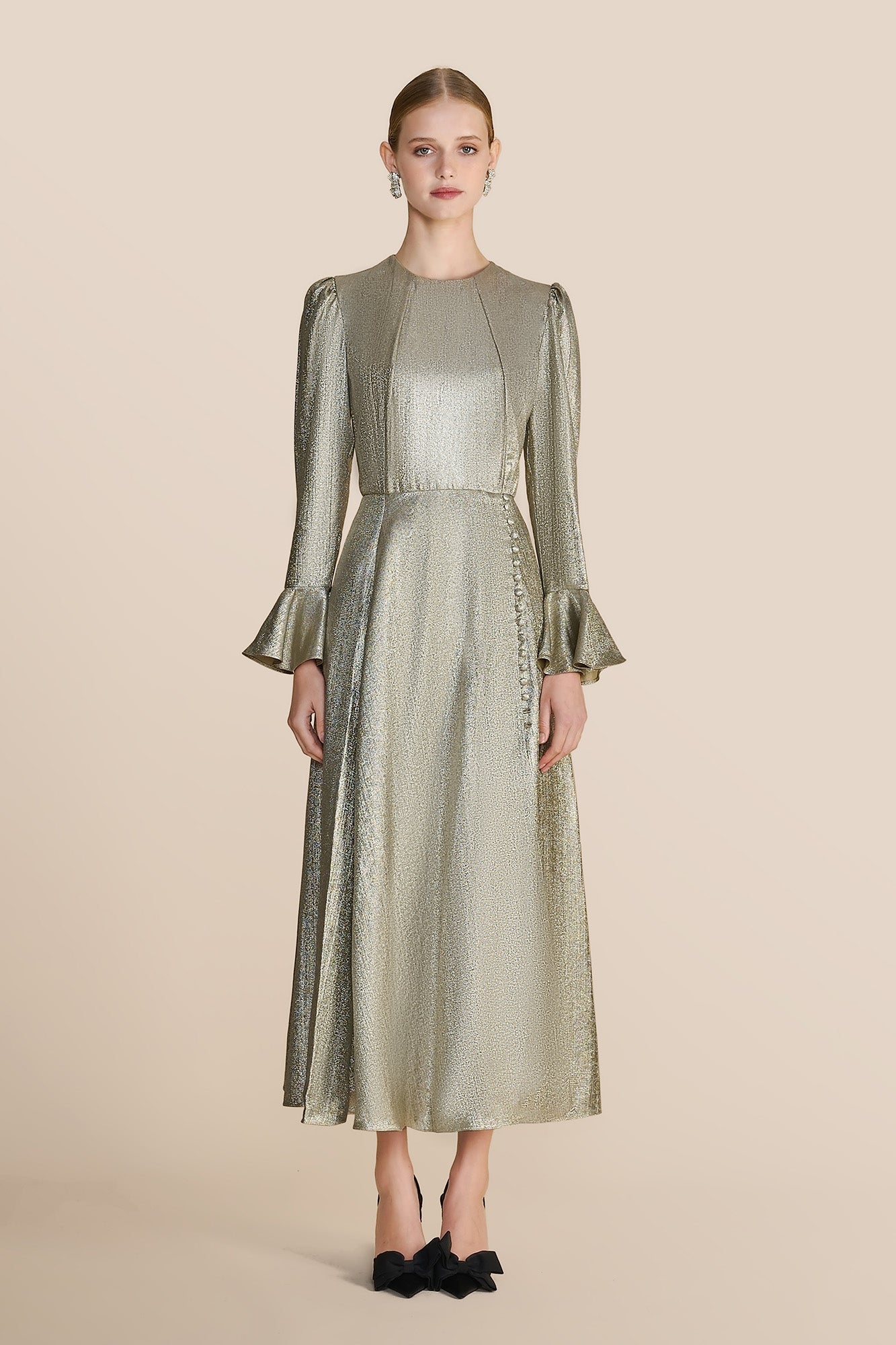 Yahvi Oyster Long Dress