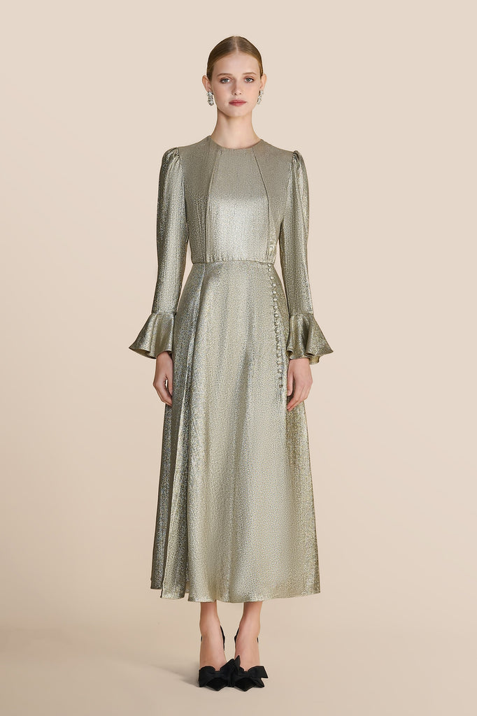 Yahvi Oyster Long Dress