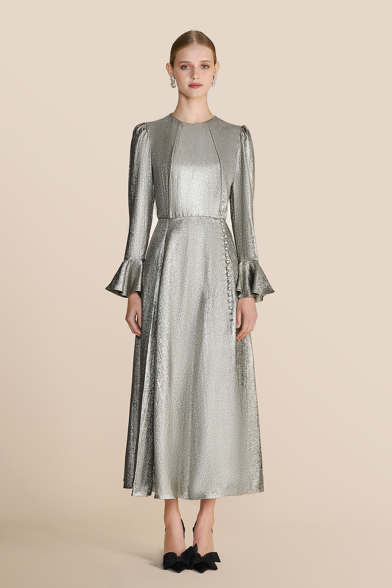 Yahvi Oyster Long Dress