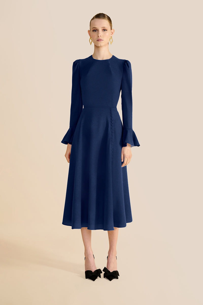 Yahvi Navy Dress | Elegant Navy Blue Dress for Special Events