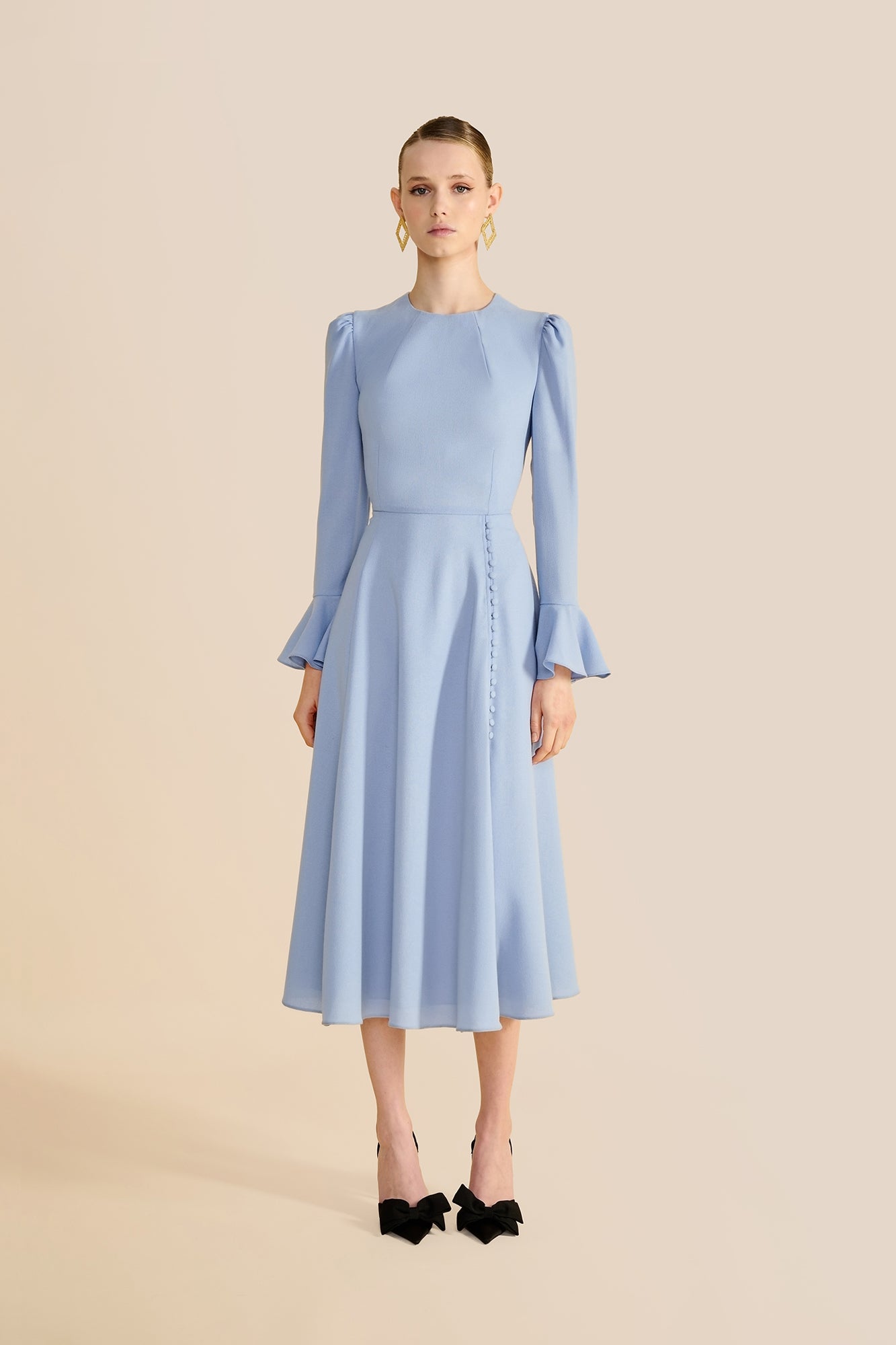Yahvi Pale Blue Midi Dress