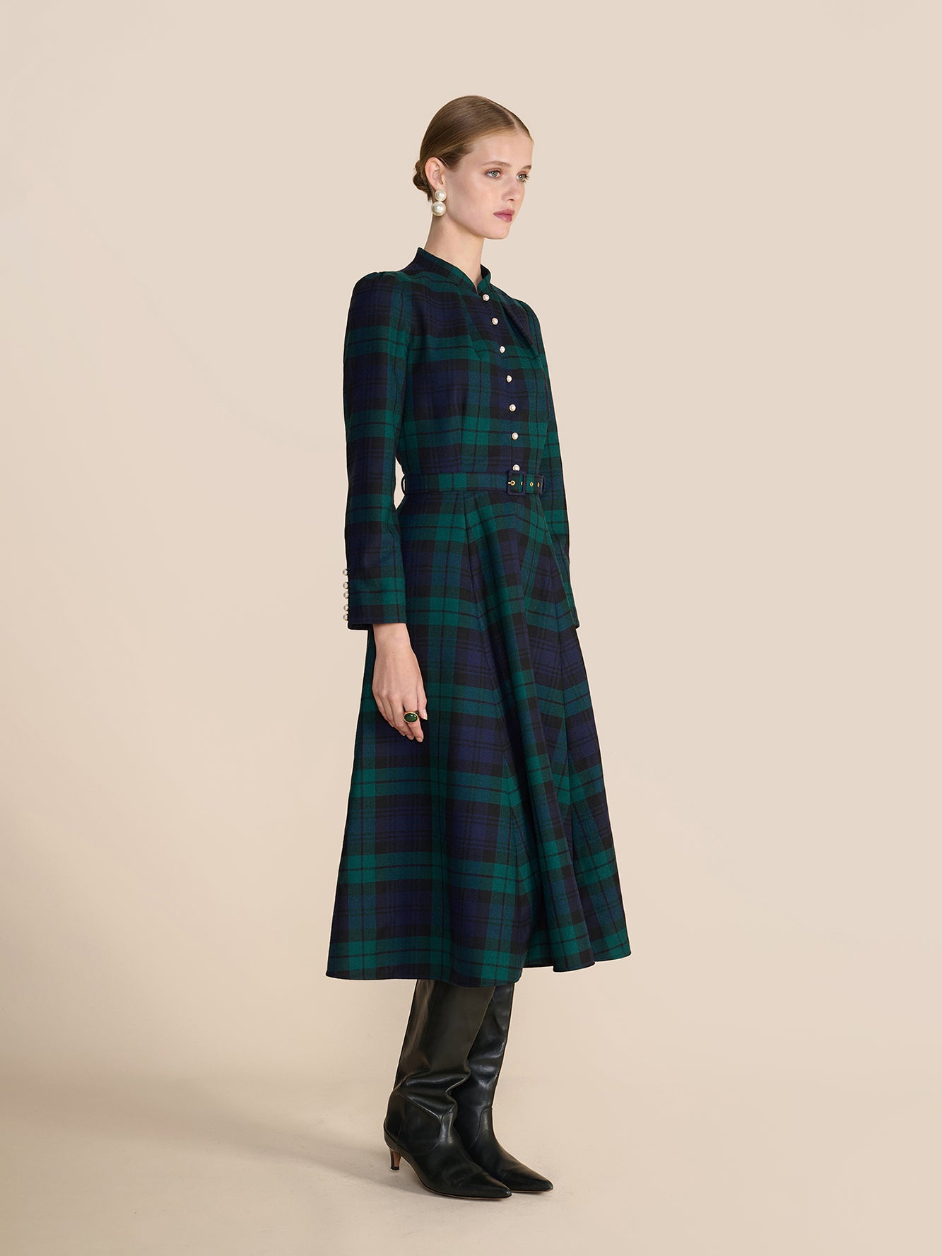 Ahana Evergreen Tartan Dress