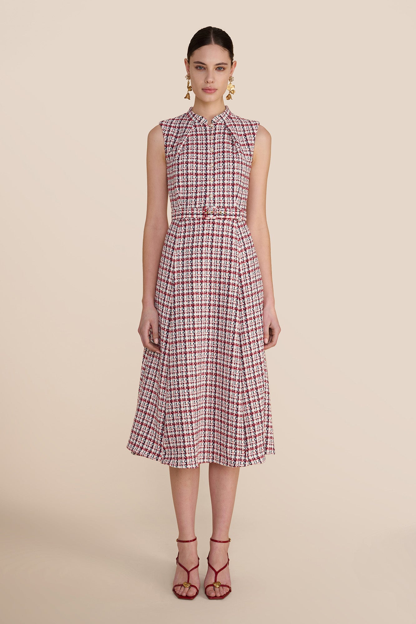 Ahana Sleeveless Check Dress