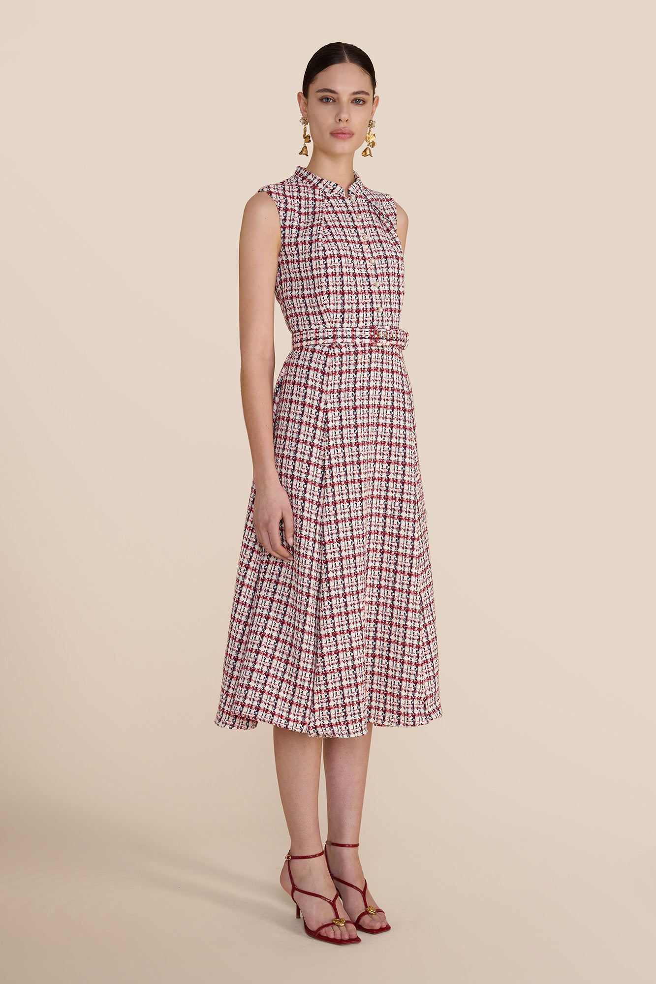 Ahana Sleeveless Check Dress