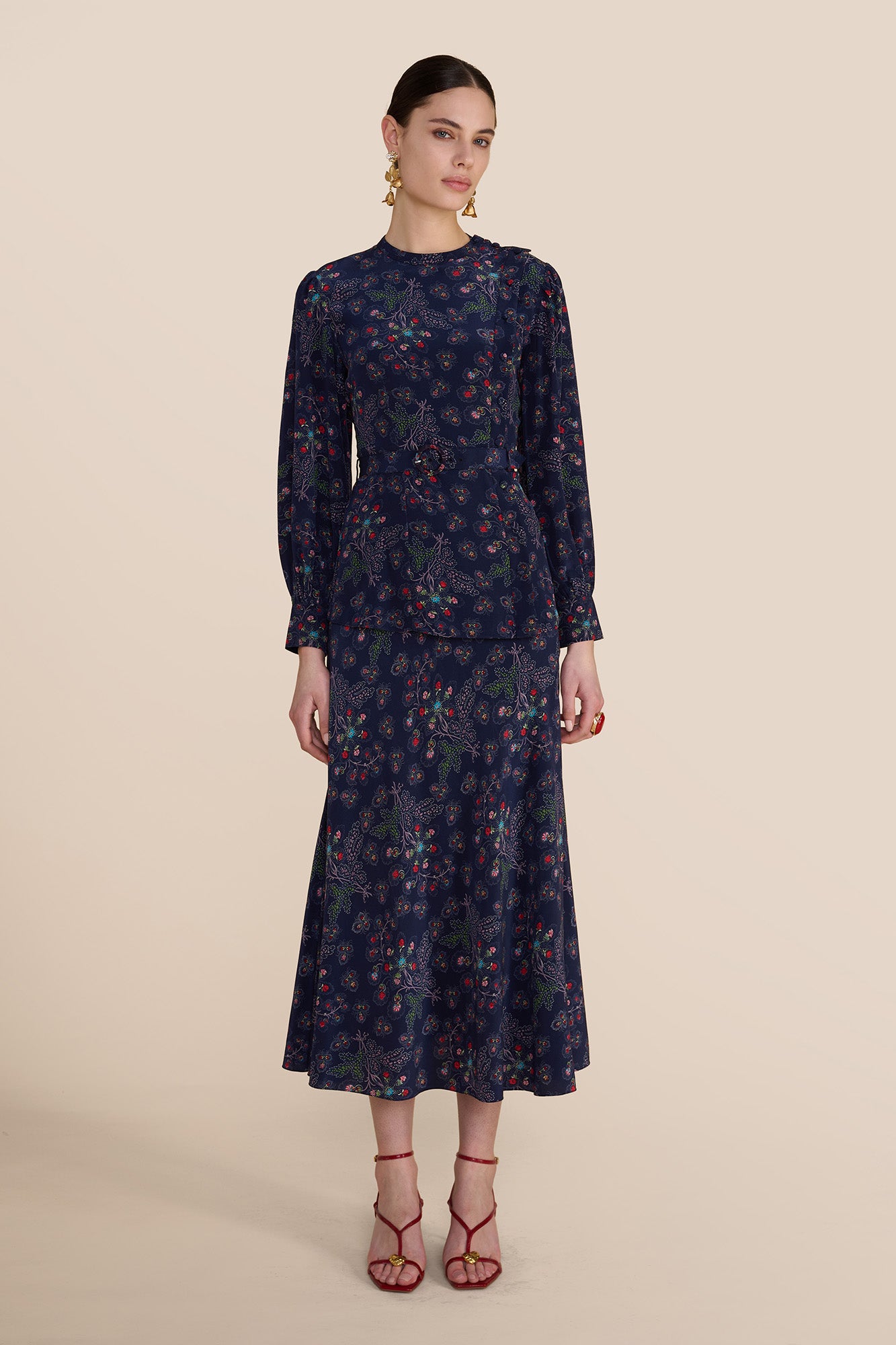 Andrea Navy Heart Blouse