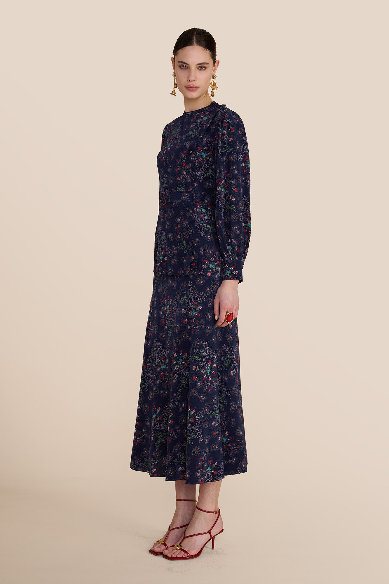 Andrea Navy Heart Blouse