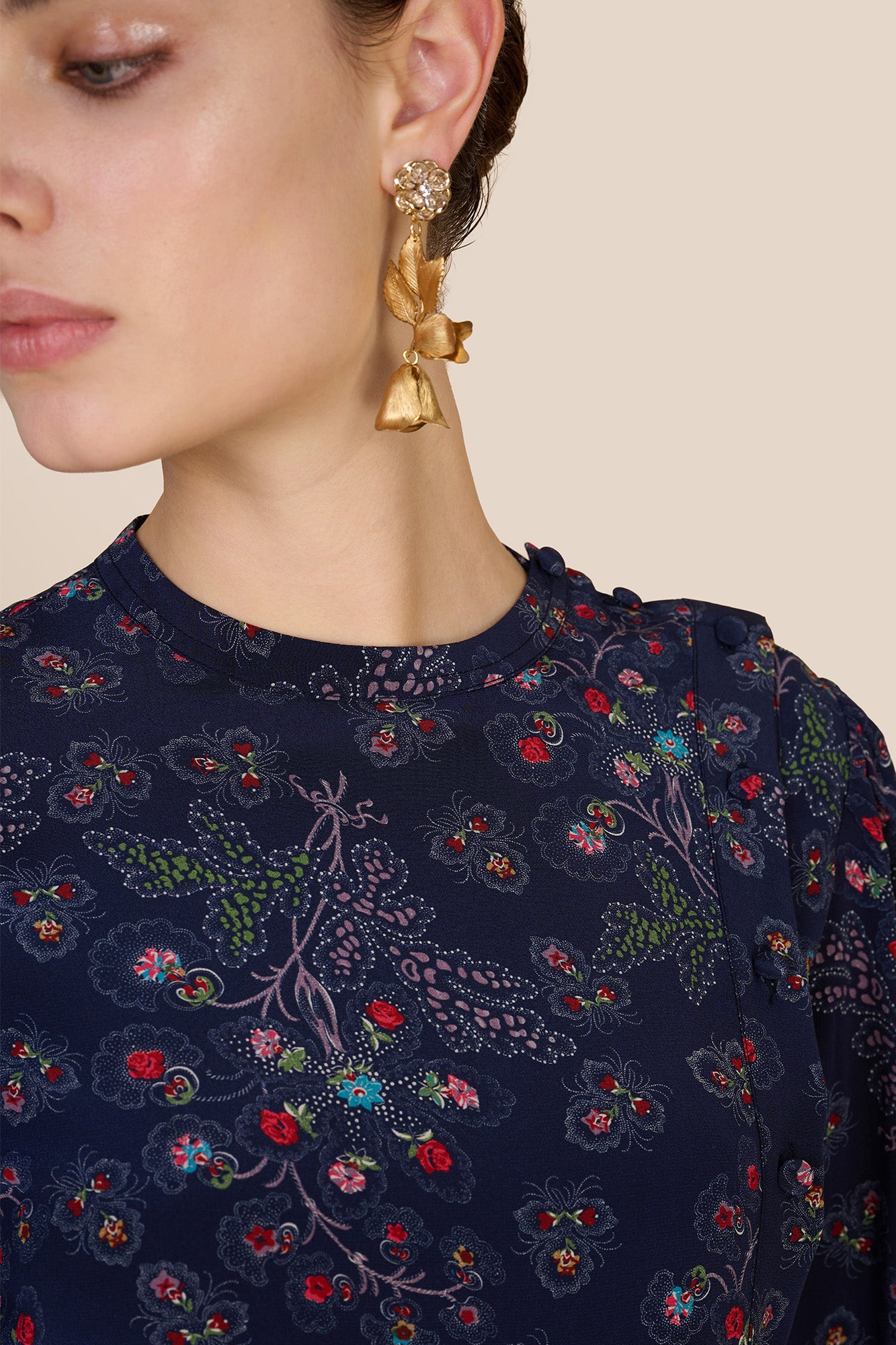 Andrea Navy Heart Blouse