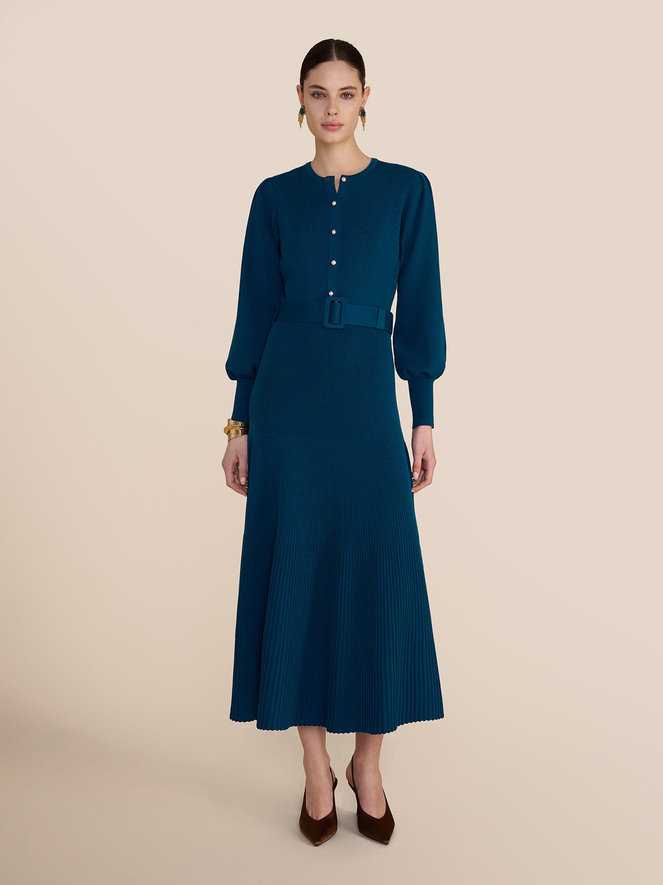 Claudia Knit Dress Deep Teal