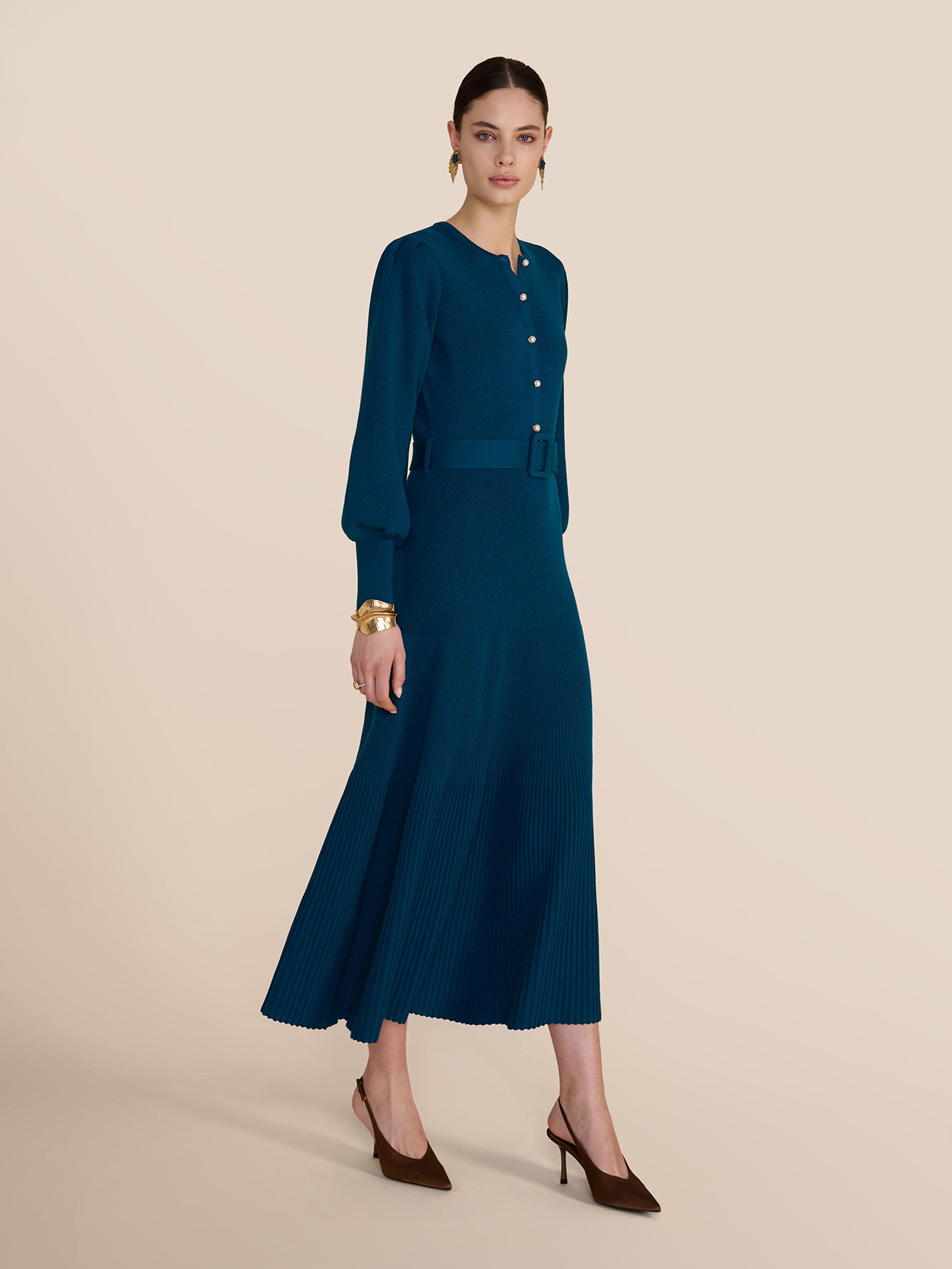 Claudia Knit Dress Deep Teal