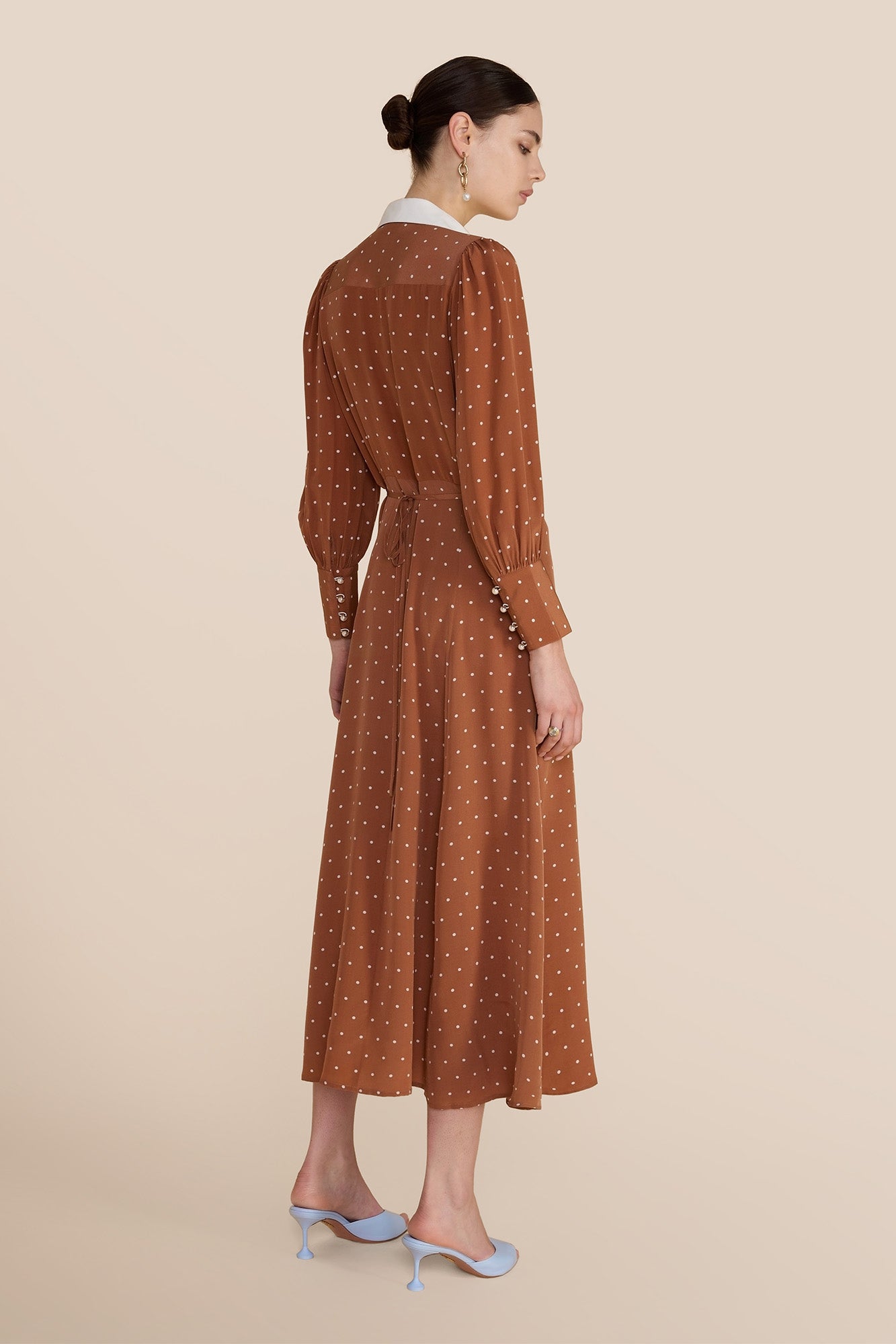 Calla Tan Polka Dot Dress