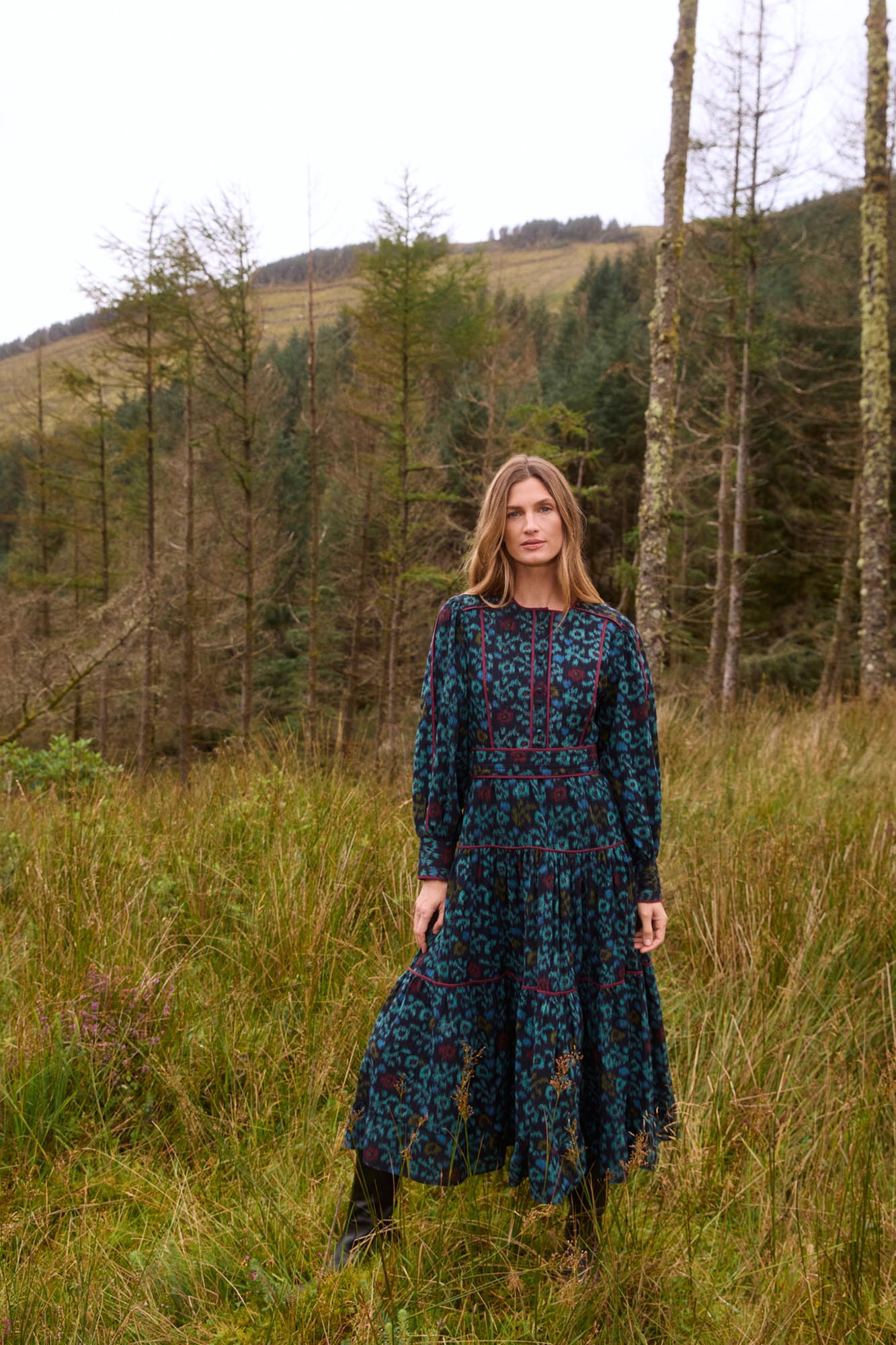 Evelyn Floral iKAT Dress