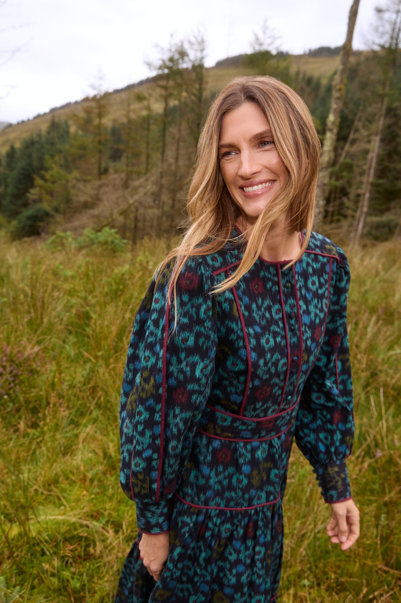 Evelyn Floral iKAT Dress