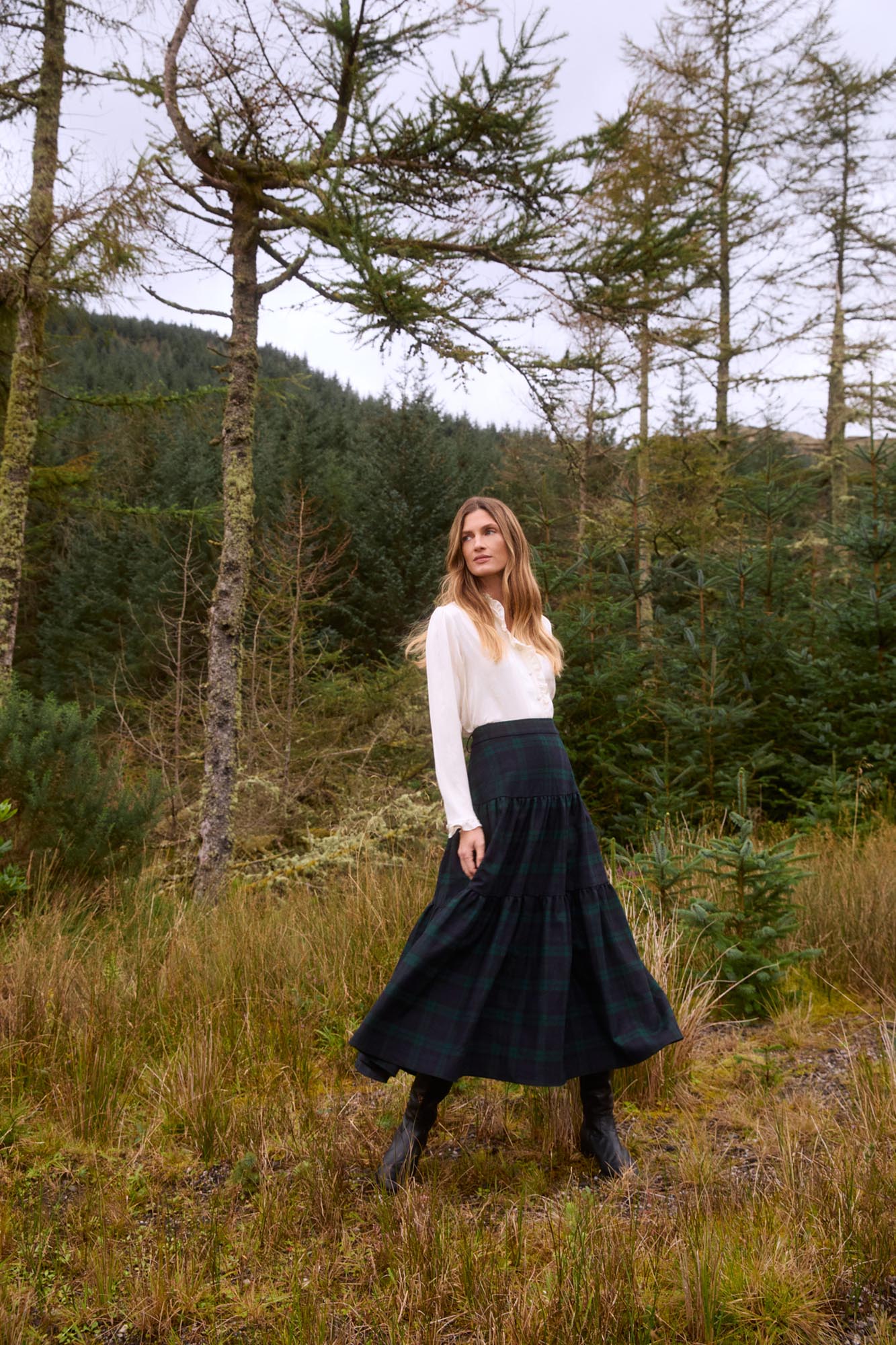 Rosa Evergreen Tartan Skirt