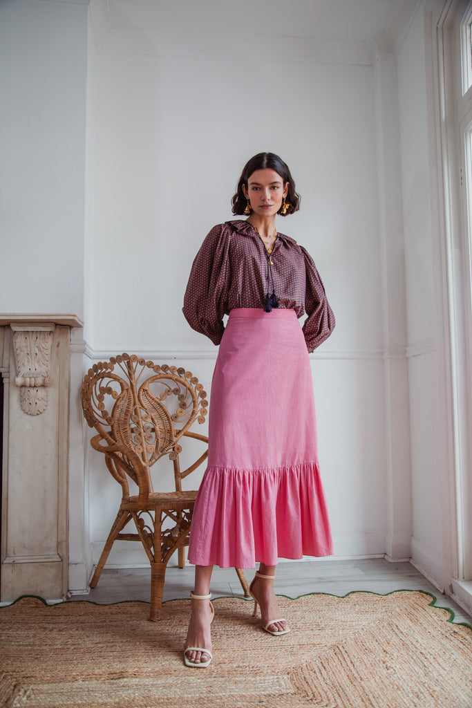 Cropped Rose Nalini Corduroy Skirt