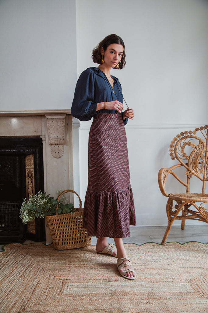 Cropped Nalini Skirt - Corduroy Geo