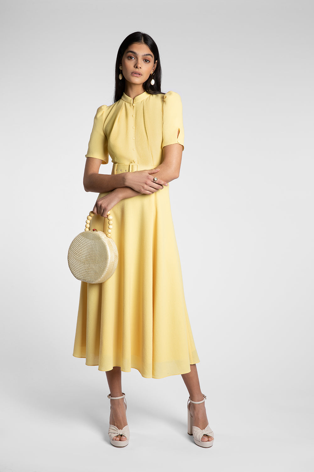 Ahana Lemon Short Sleeve Dress – Beulah London