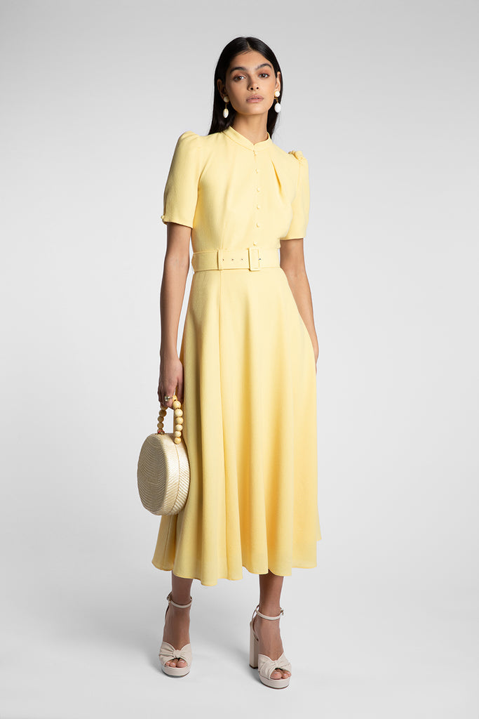 Ahana Lemon Short Sleeve Dress