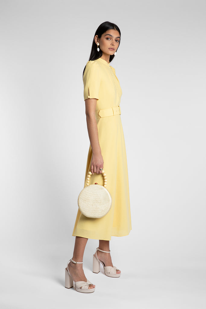 Ahana Lemon Short Sleeve Dress