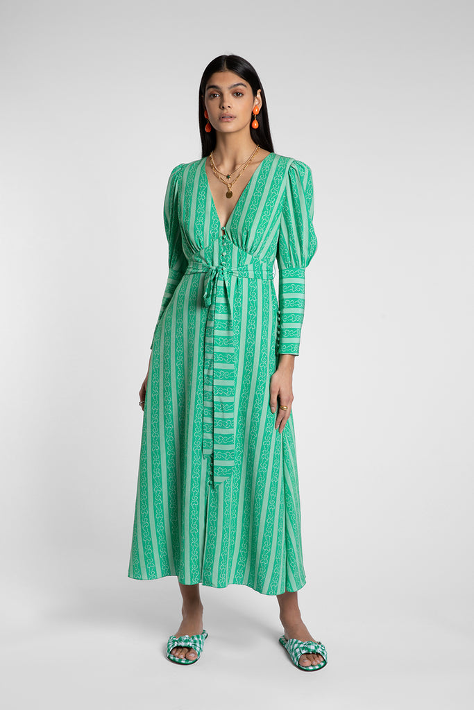 Grace Emerald Bow Dress