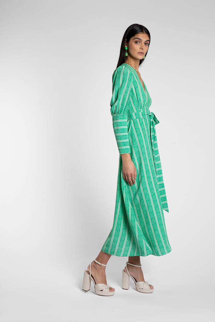 Grace Emerald Bow Dress