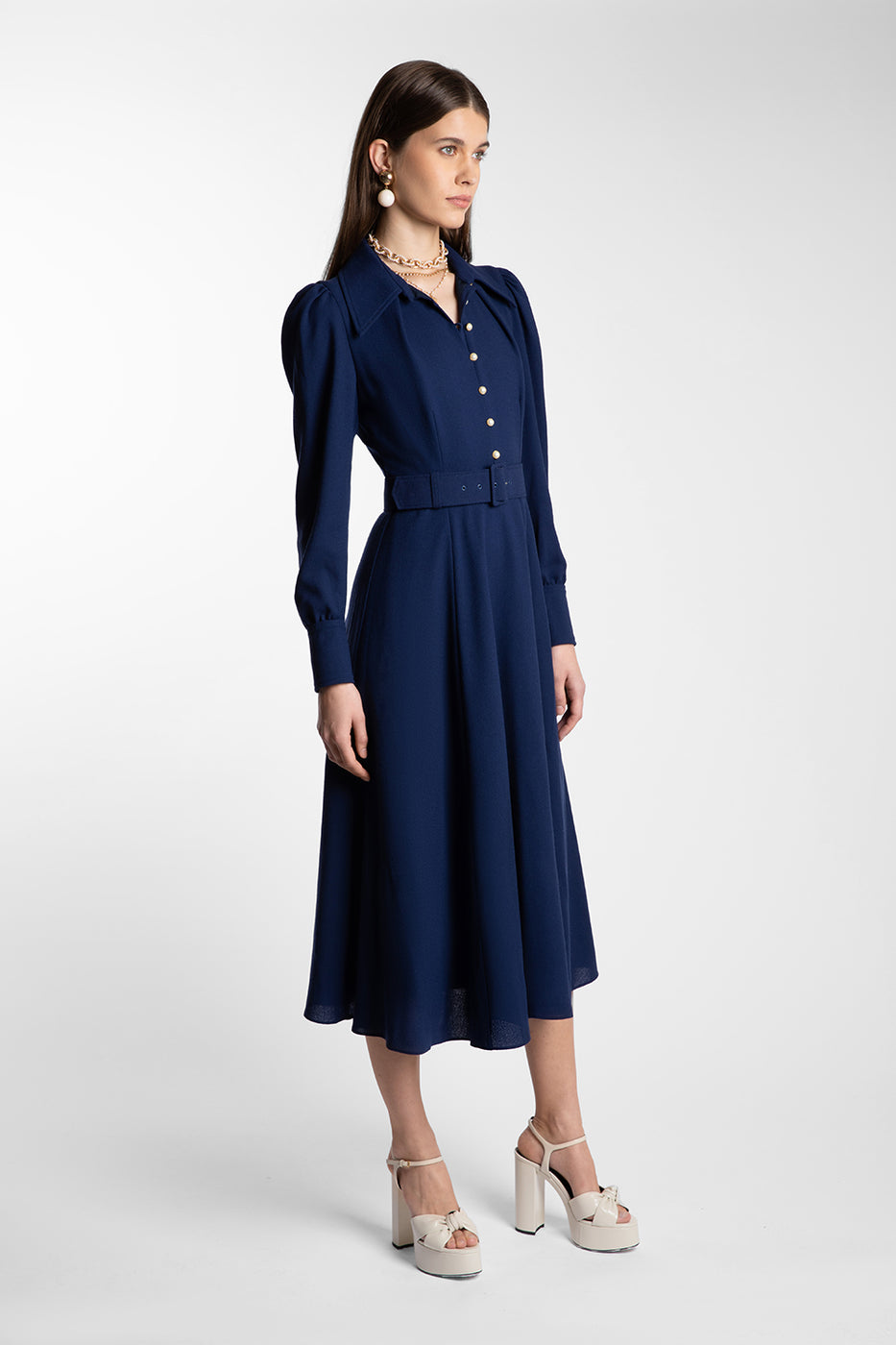 Ahana Navy Long Sleeve Dress – Beulah London