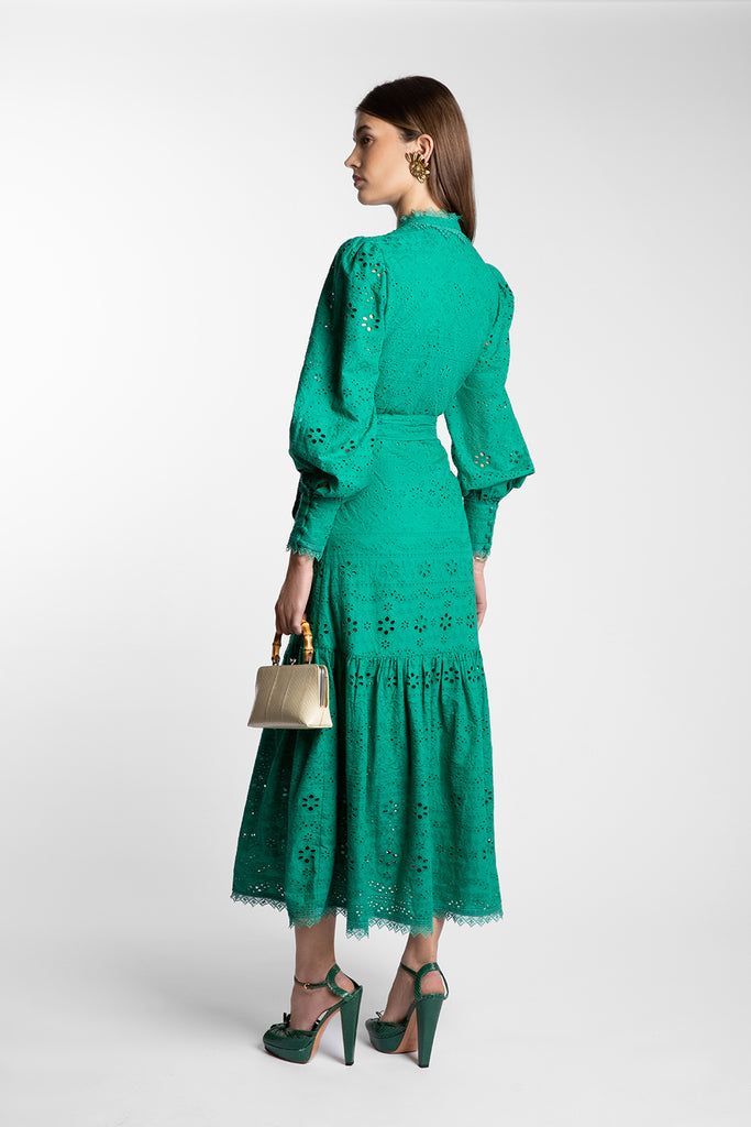 Celeste Emerald Broderie Dress