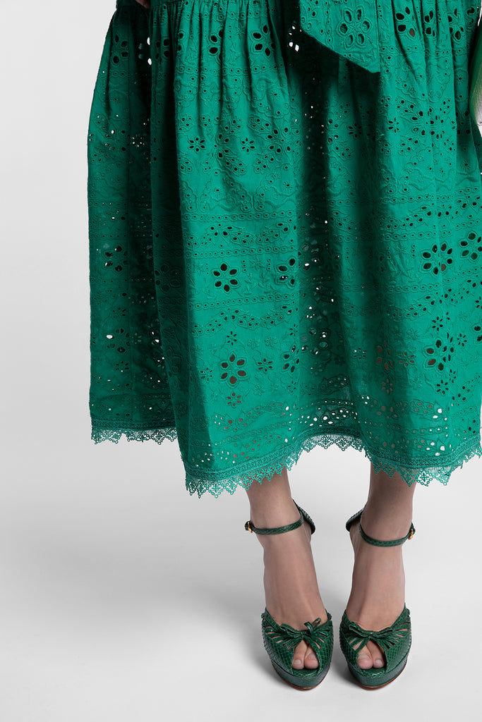 Celeste Emerald Broderie Dress