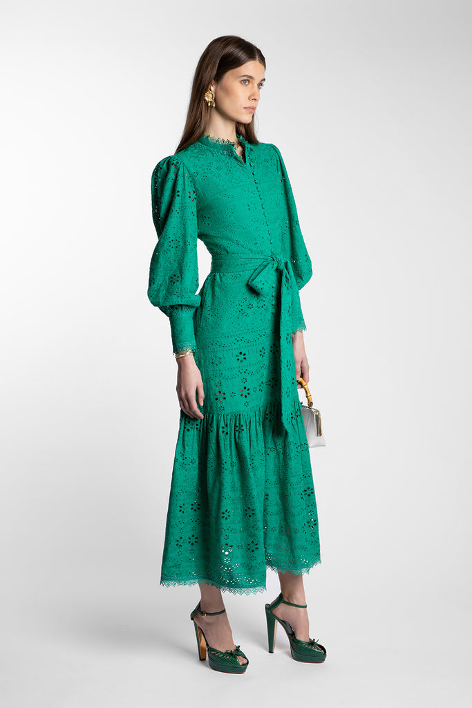 Celeste Emerald Broderie Dress