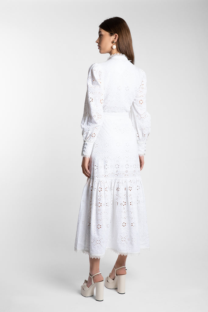 Celeste White Broderie Dress