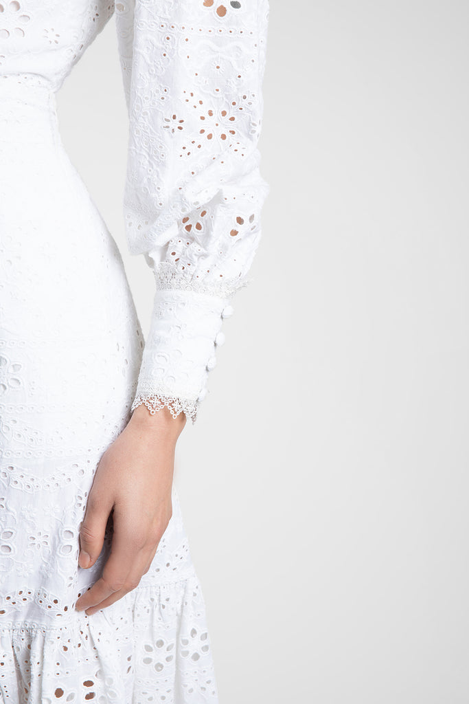 Celeste White Broderie Dress