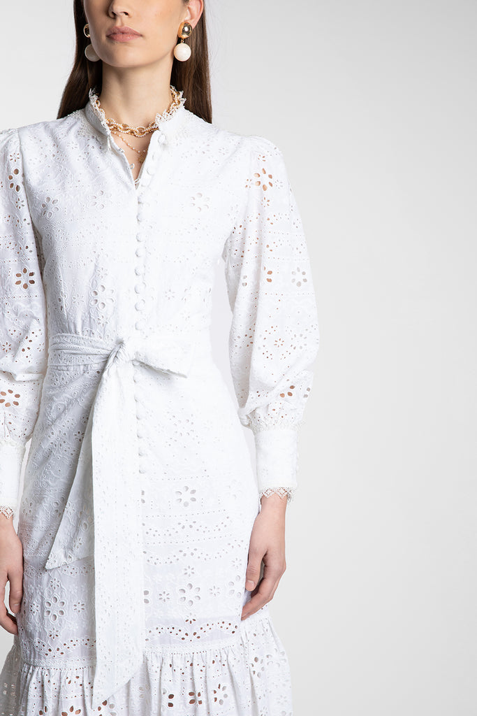 Celeste White Broderie Dress