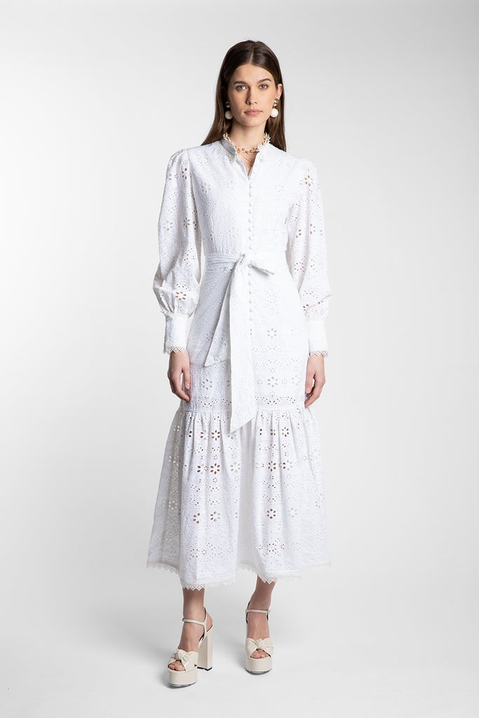 Celeste White Broderie Dress