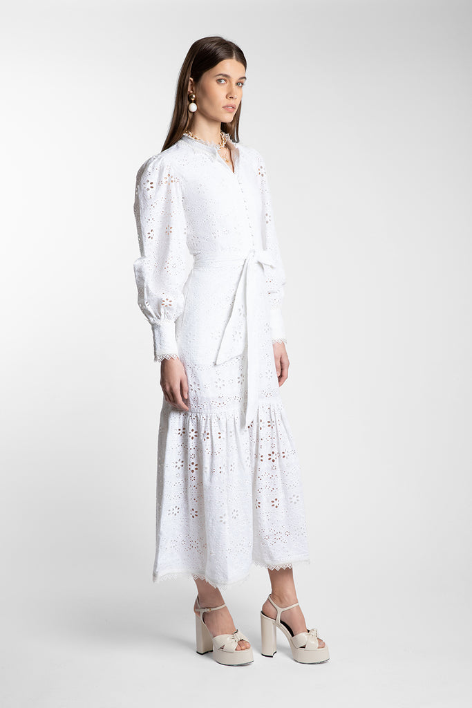 Celeste White Broderie Dress