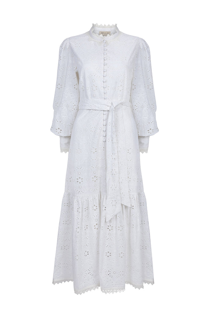 Celeste White Broderie Dress