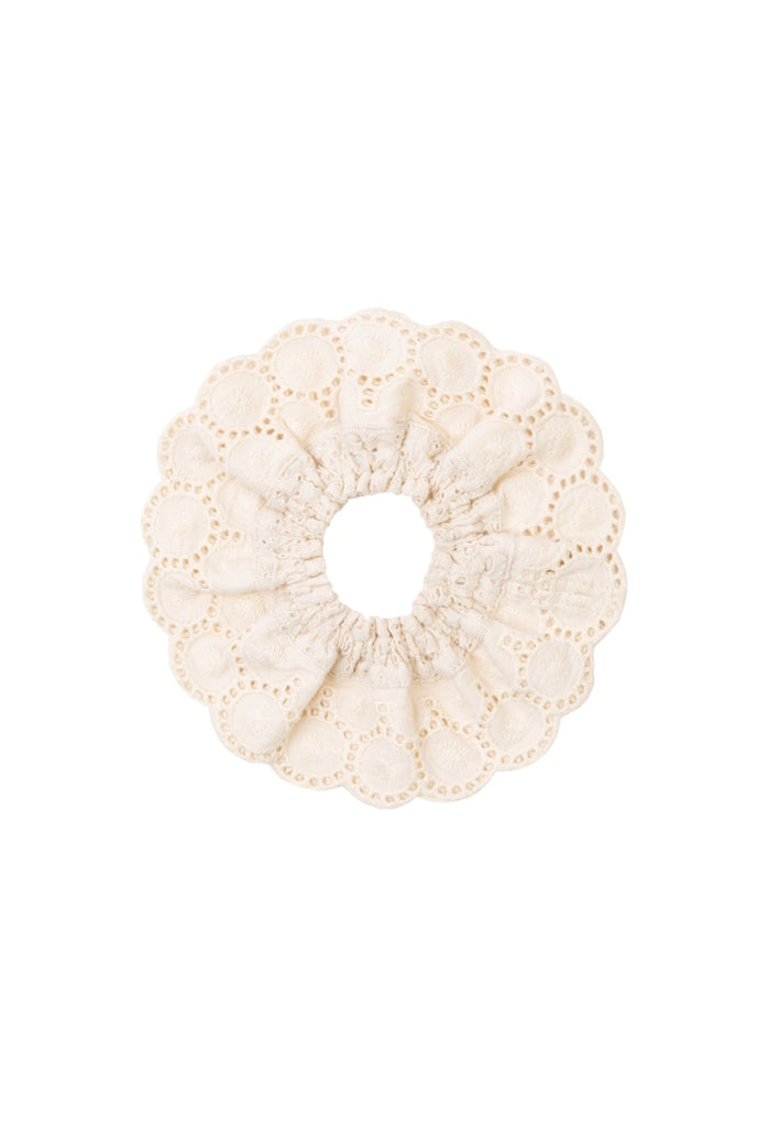 Milk Broiderie Scrunchie